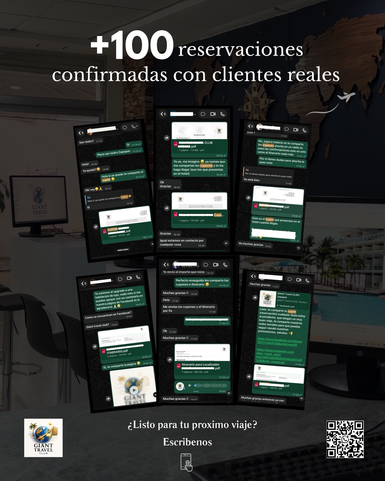 Prueba social de clientes GIANT Travel CLUB